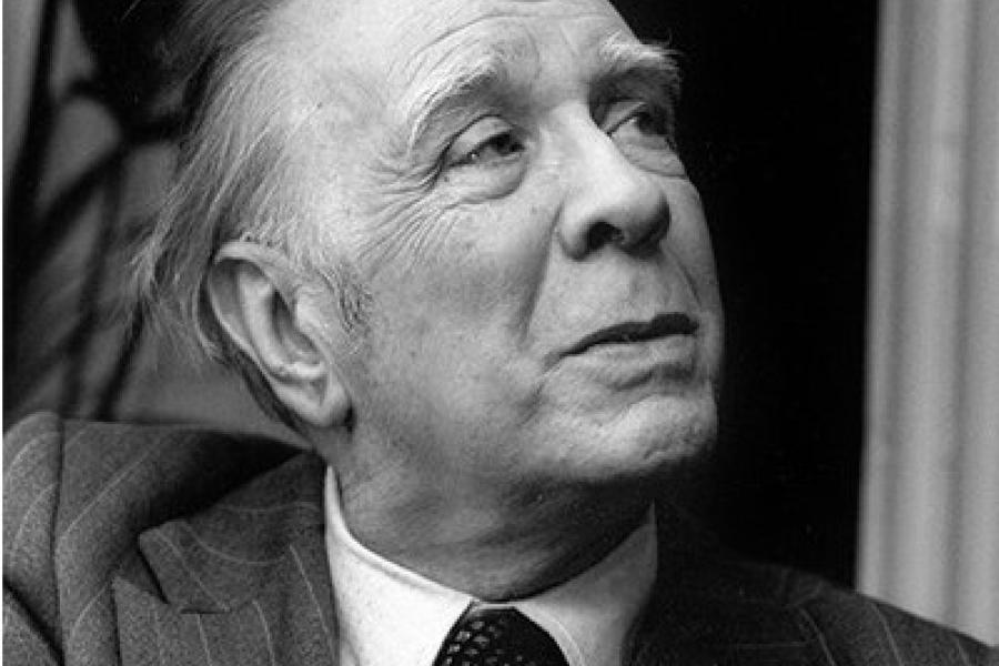 Foto de Jorge Luis Borges en blanco y negro.